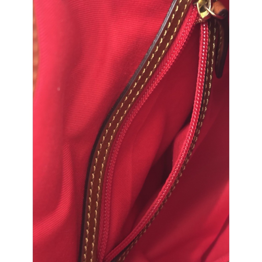 Dooney & Bourke Plaid Bucket Drawstring Shoulder Bag Red Green Tassel Logo - Picture 14 of 16